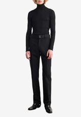 Belted Slim Pants in Wool