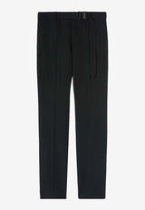 Belted Slim Pants in Wool