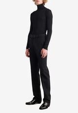 Belted Slim Pants in Wool