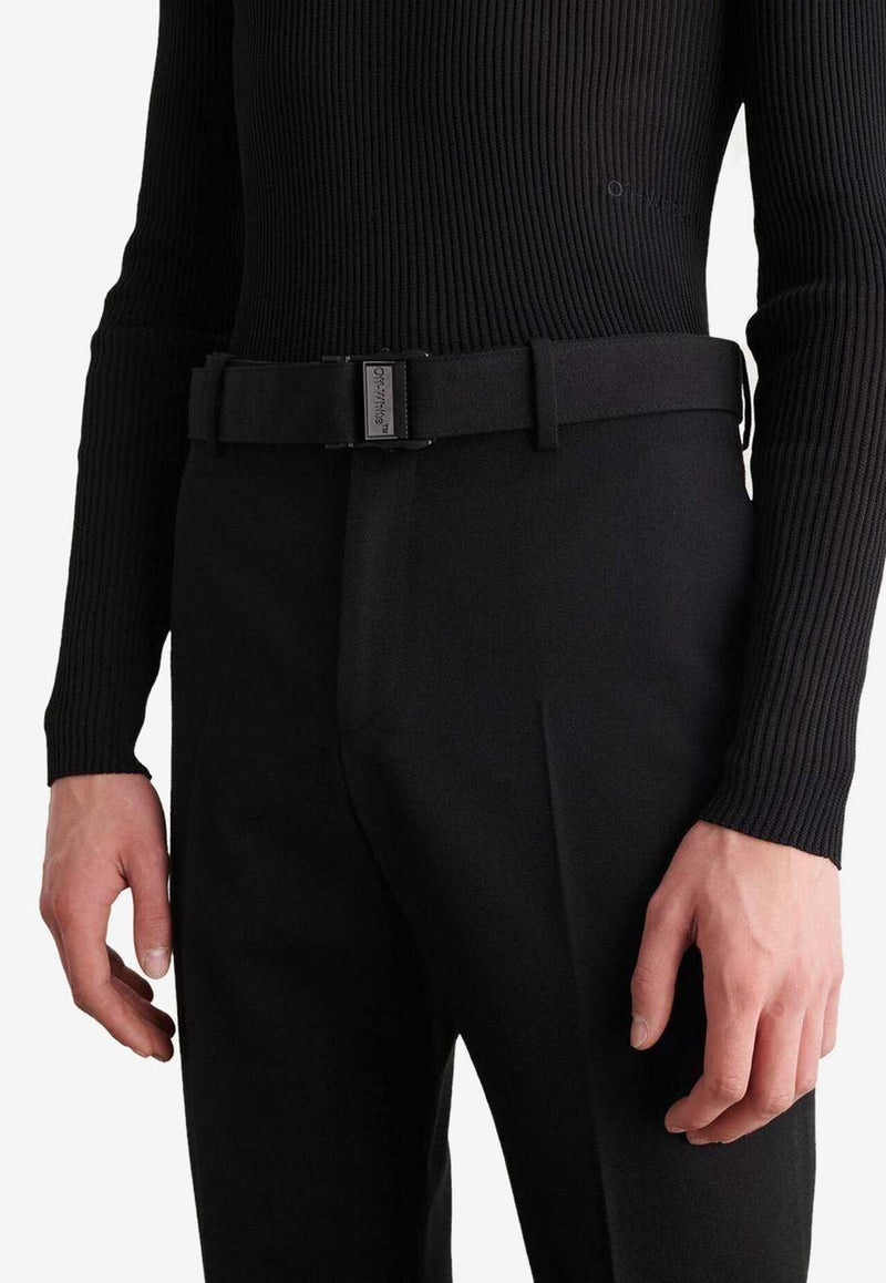 Belted Slim Pants in Wool