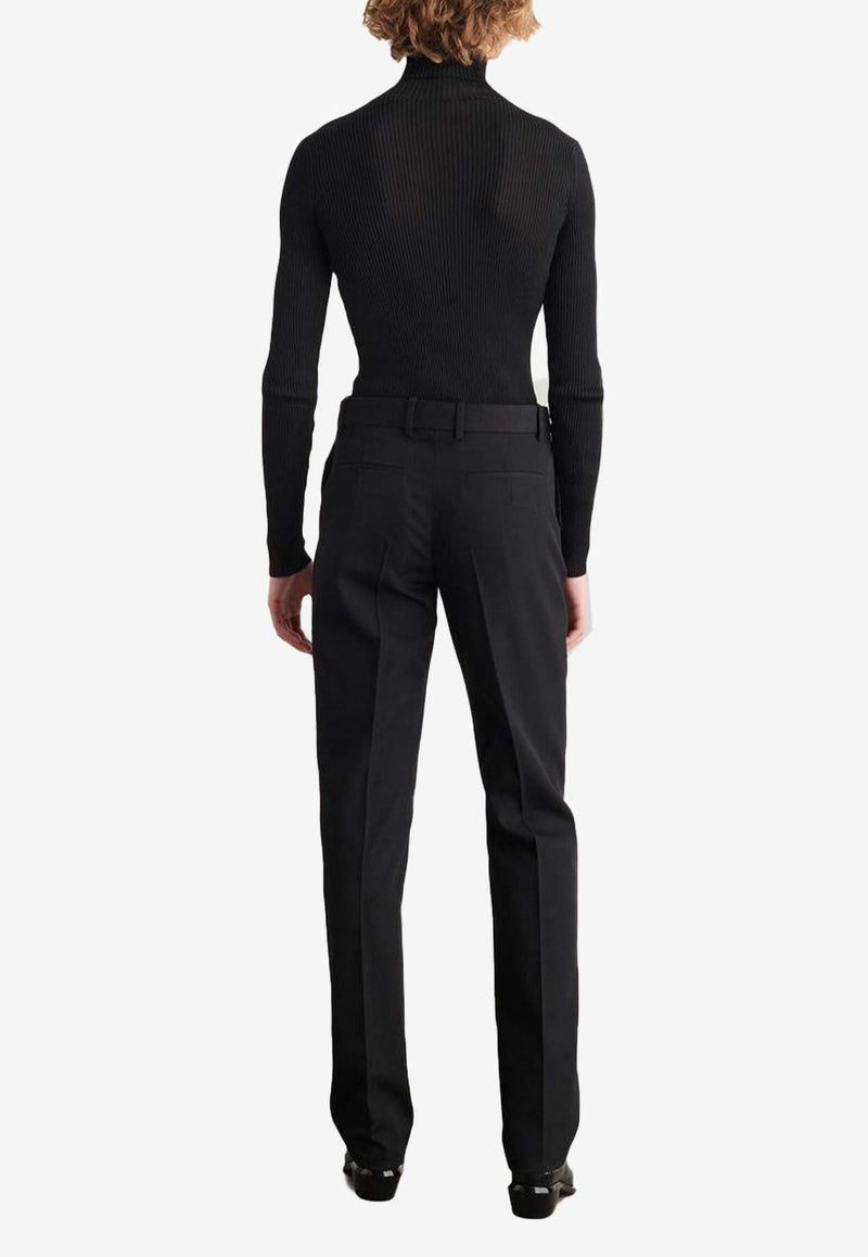 Belted Slim Pants in Wool