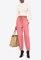 Faux-Leather Track Pants