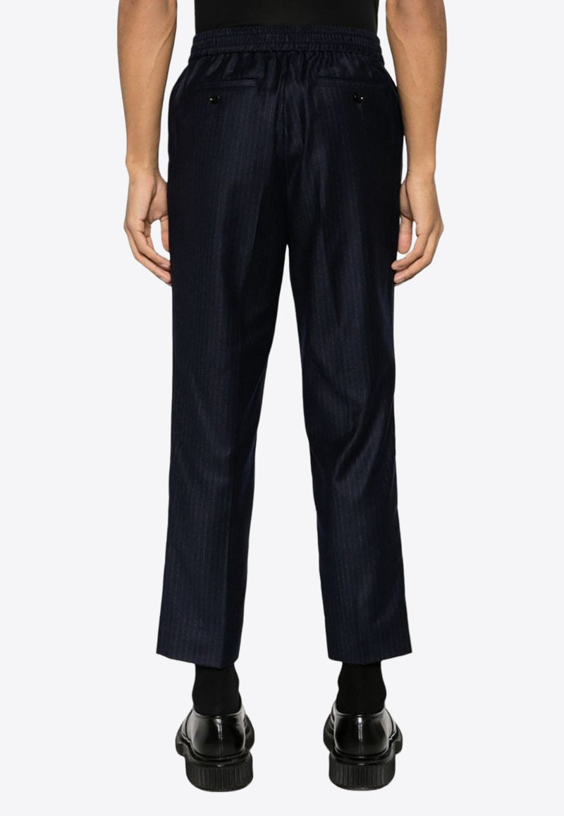 Pinstripe Wool Tapered Pants