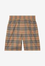 Vintage Check-Printed Shorts