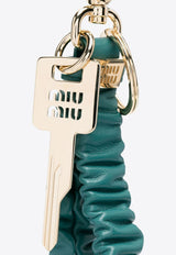 Quilted Effect Leather Key Ring