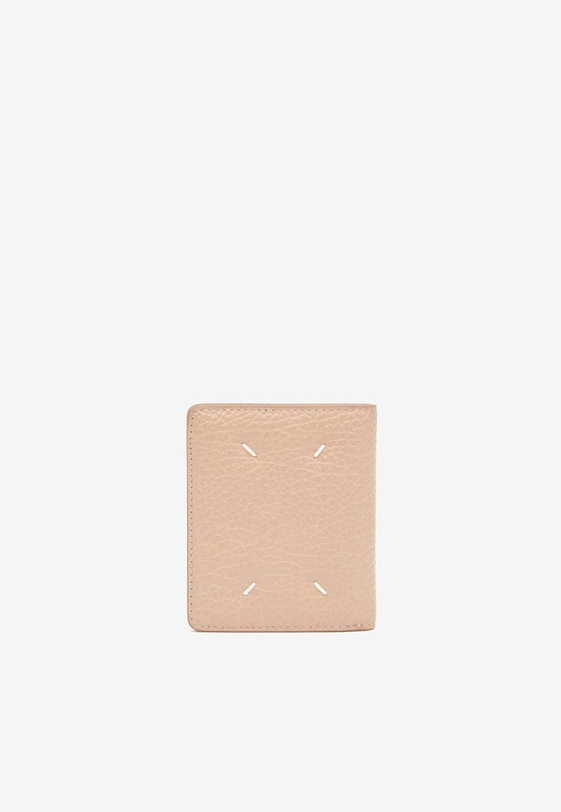 Four-Stitches Grained Leather Cardholder