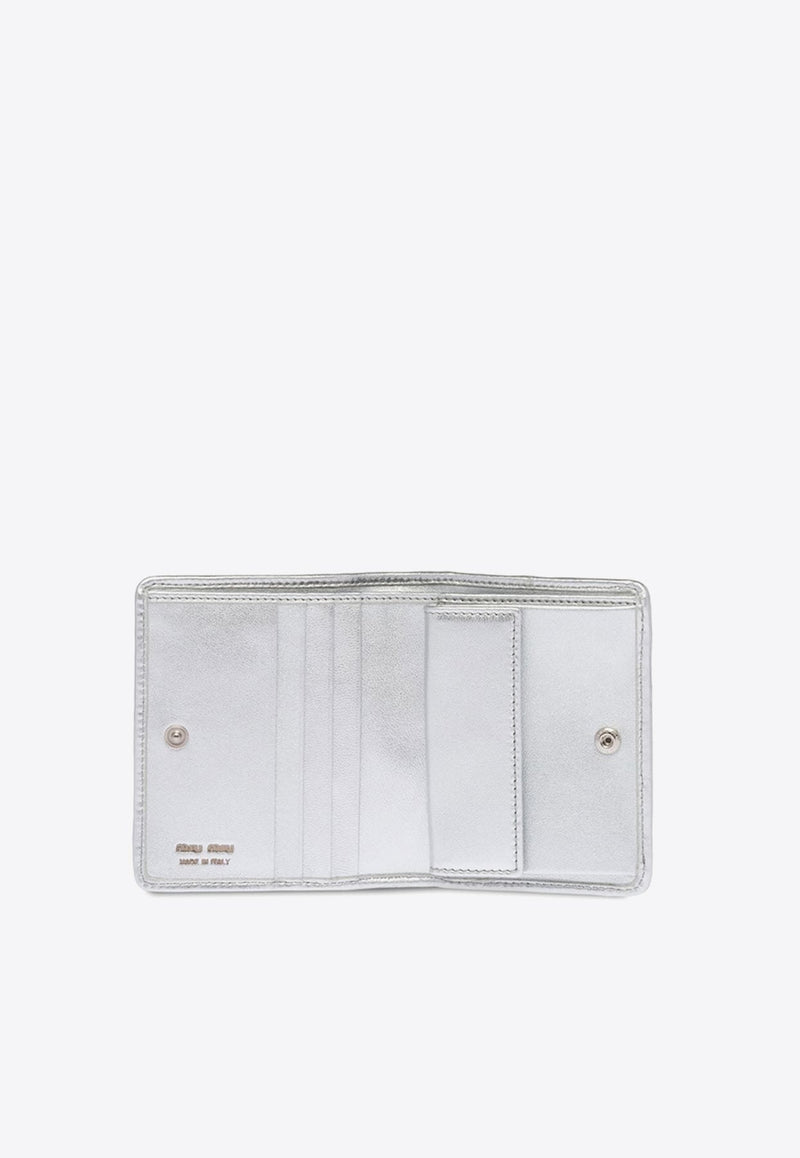 Small Logo Plaque Quilted Leather Wallet
