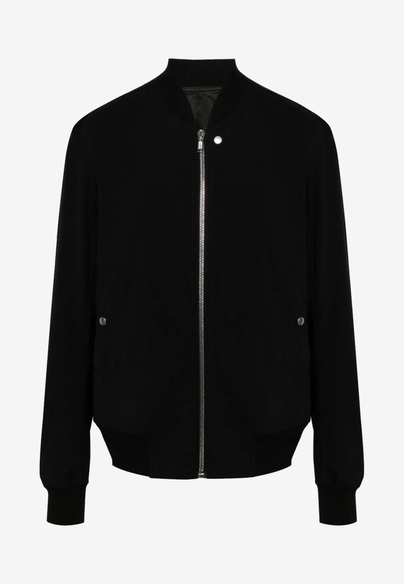 Wool Crepe Bomber Jacket