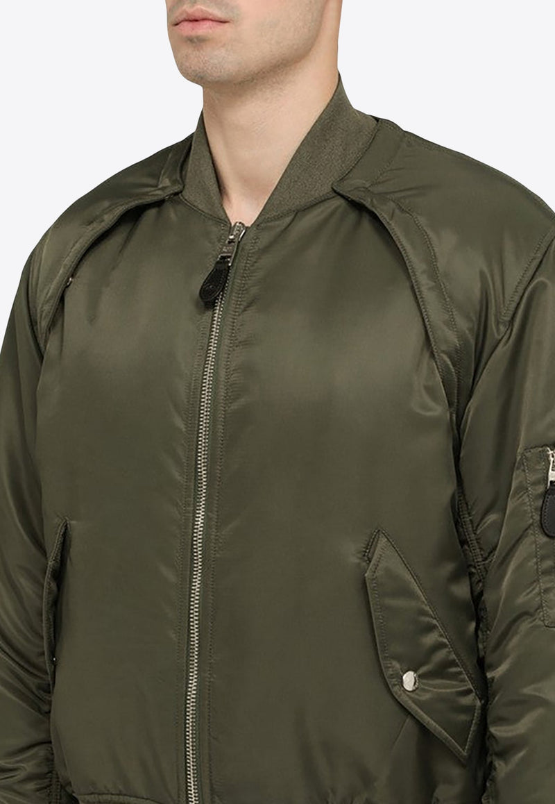 Convertible Ruched Bomber Jacket