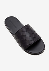 Sunday Padded Intrecciato Leather Slides