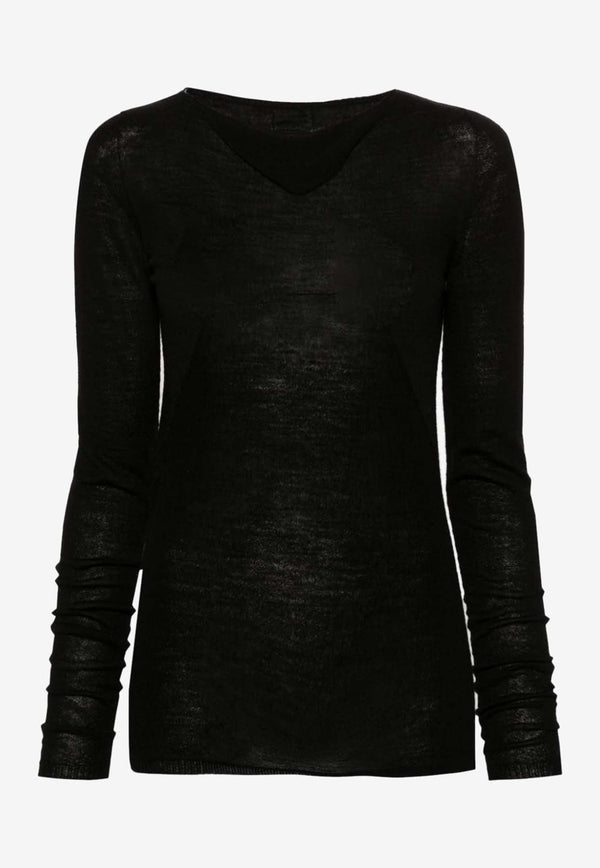 Column Wool Knitted Long-Sleeved Sweater