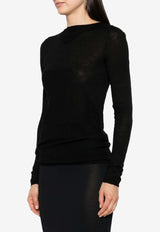 Column Wool Knitted Long-Sleeved Sweater