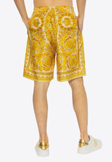 Barocco Print Silk Shorts