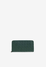 Intrecciato Leather Zip-Around Wallet