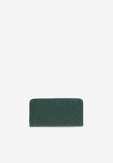 Intrecciato Leather Zip-Around Wallet