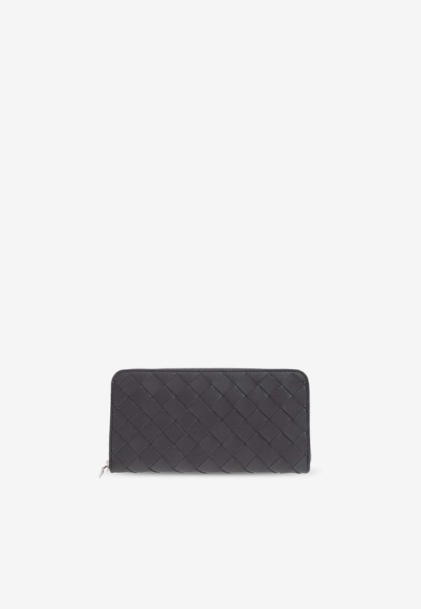 Intrecciato Leather Zip-Around Wallet