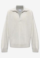 V-neck Wool Polo Sweater