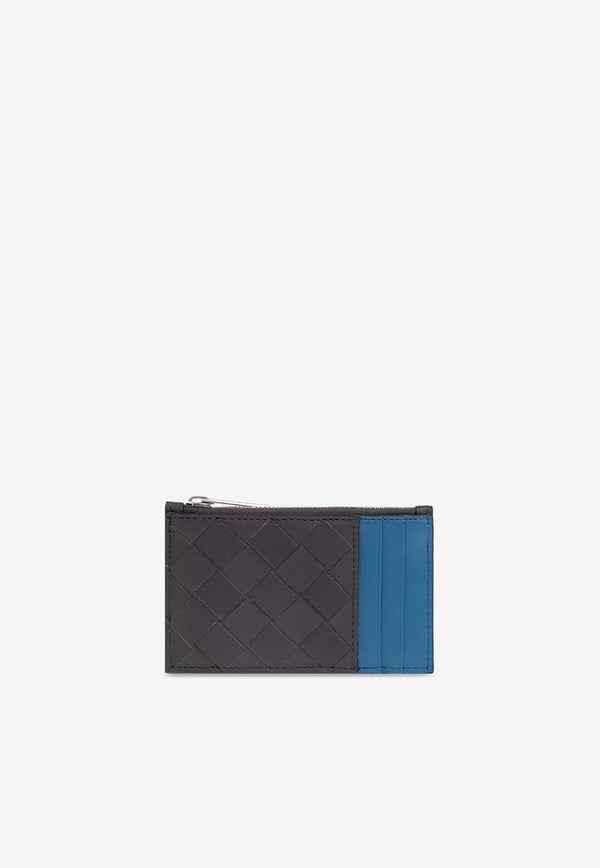 Intrecciato Leather Zip Cardholder