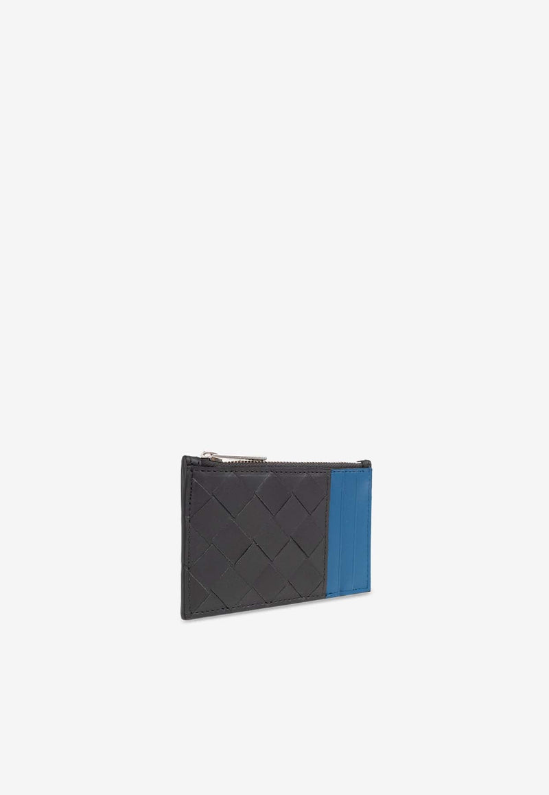 Intrecciato Leather Zip Cardholder