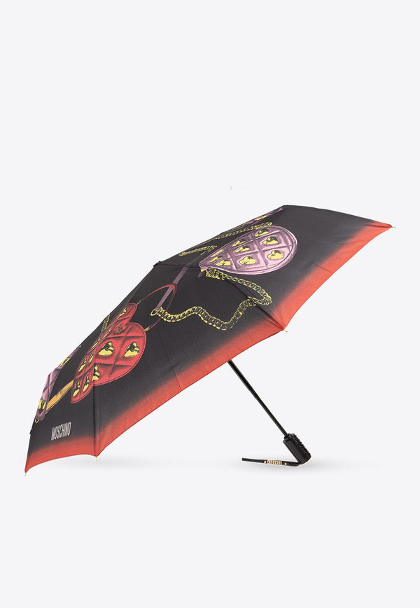Bags Illustration Print Foldable Umbrella