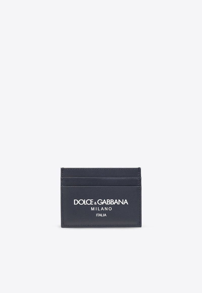 Logo Print Leather Cardholder