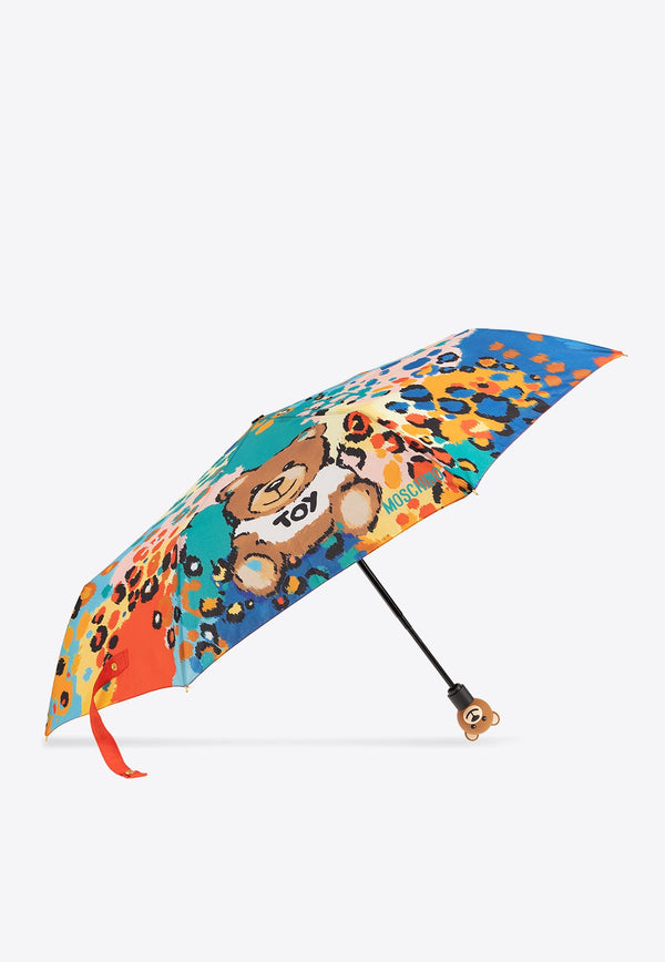 Open and Close Leopard Print Umbrella