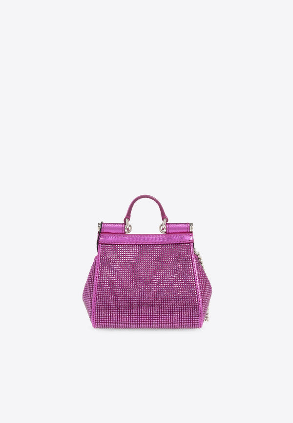 Mini Sicily Crystal Embellished Top Handle Bag