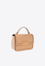 Diamond Leather Top Handle Bag