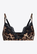 Leopard Print Satin Bra