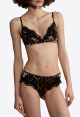 Leopard Print Satin Bra