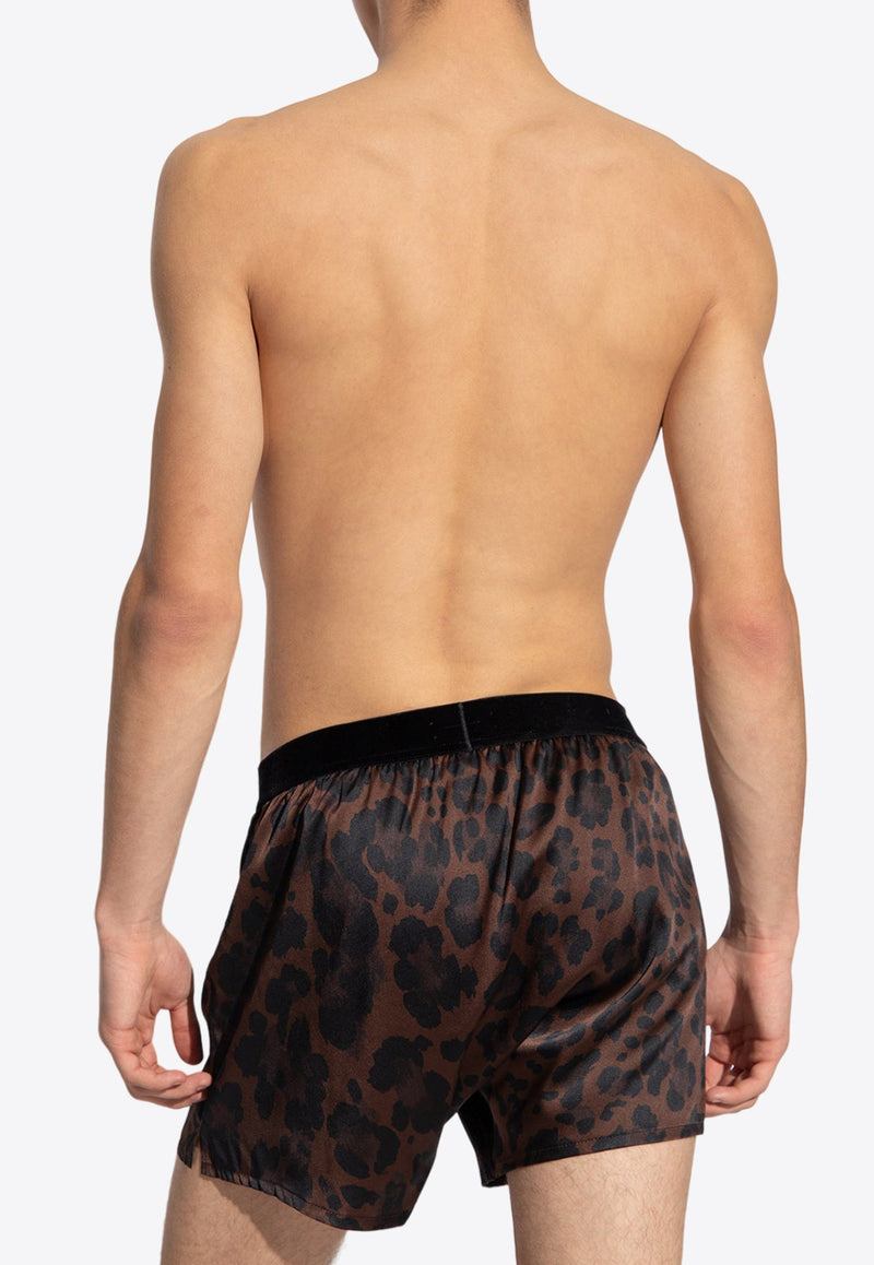 Leopard Print Silk Boxers