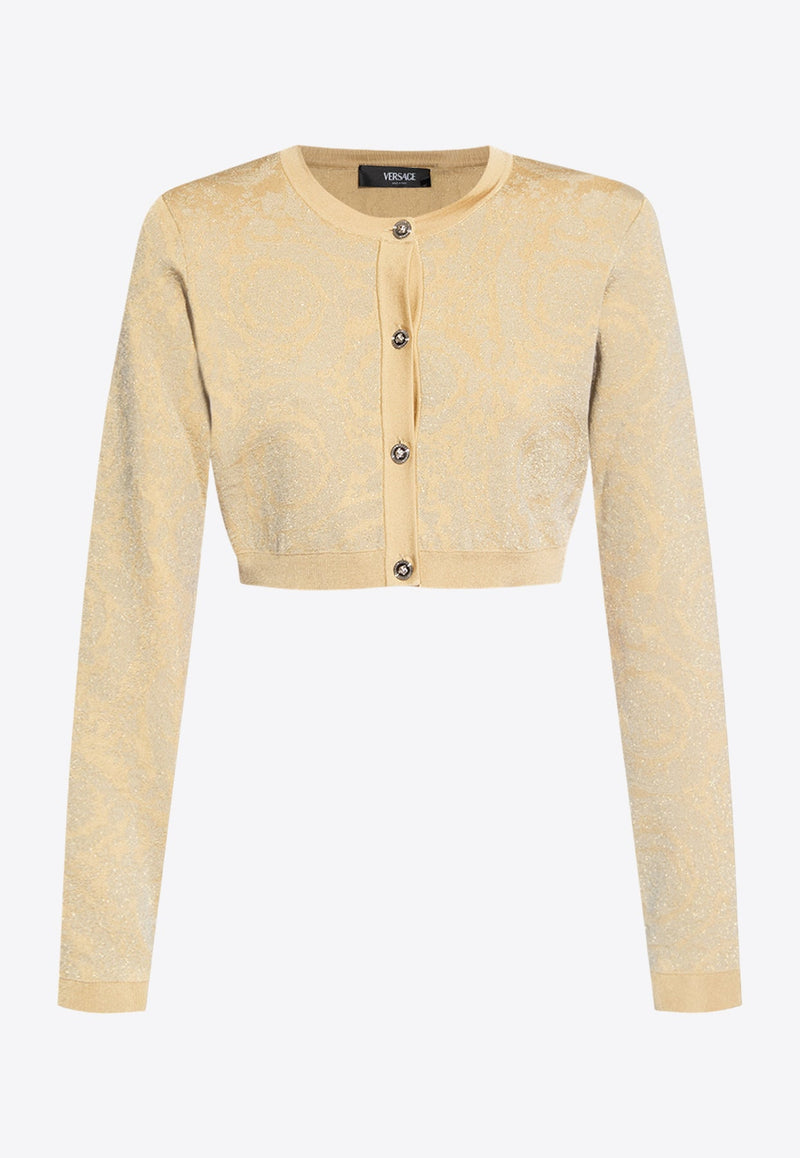 Barocco Jacquard Lurex Cropped Cardigan