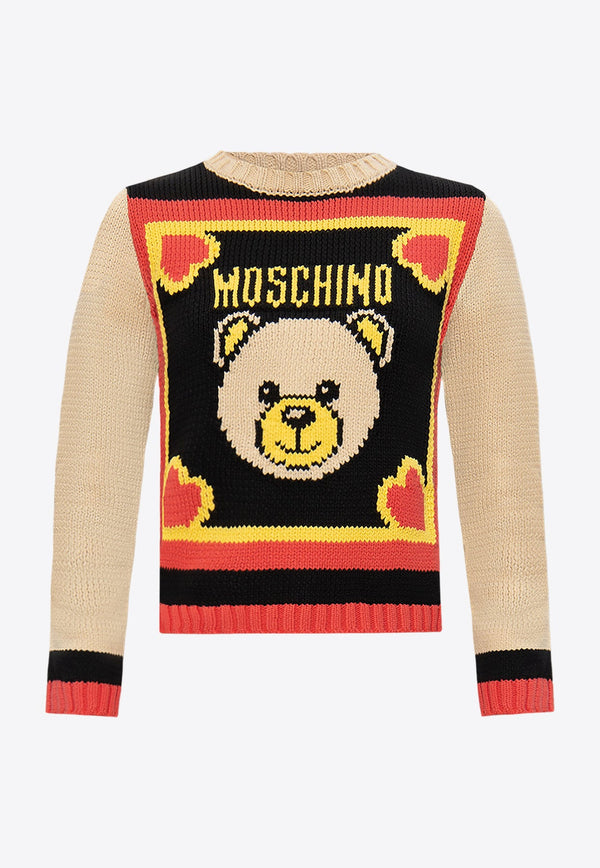 Intarsia Knit Teddy Bear Sweater