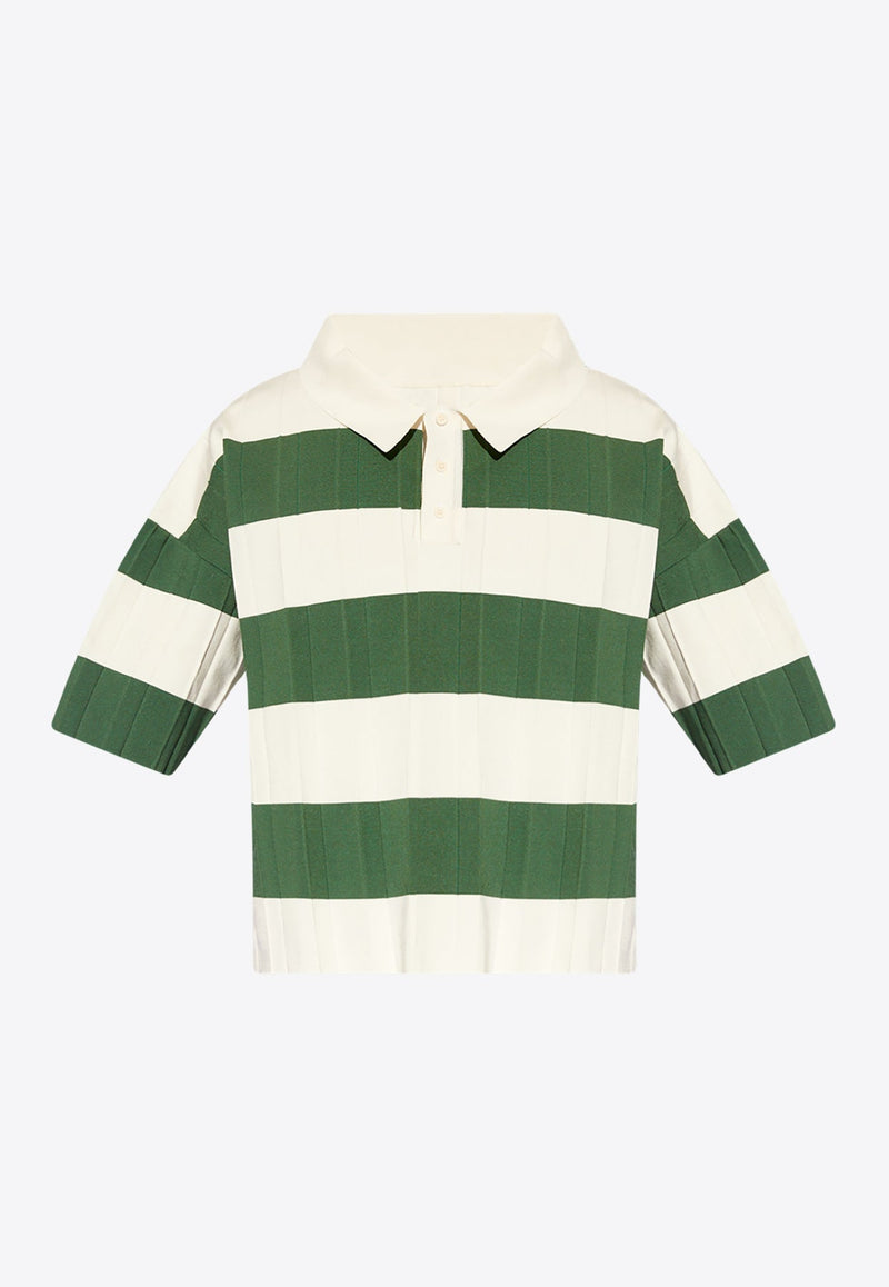 Bimini Striped Pleated Polo T-shirt