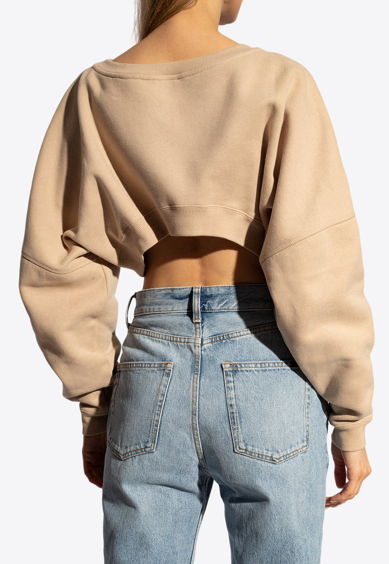 Logo Embroidered Cropped Sweatshirt