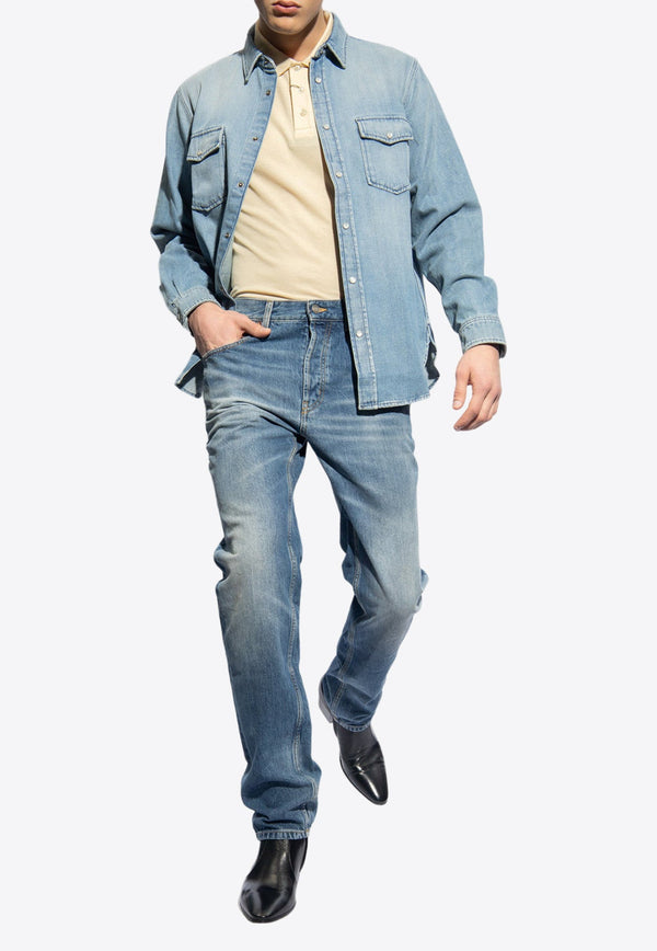 Oversized Long-Sleeved Denim Shirt