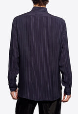 Semi-Sheer Striped Silk Shirt