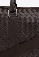 Slim Intrecciato Leather Briefcase