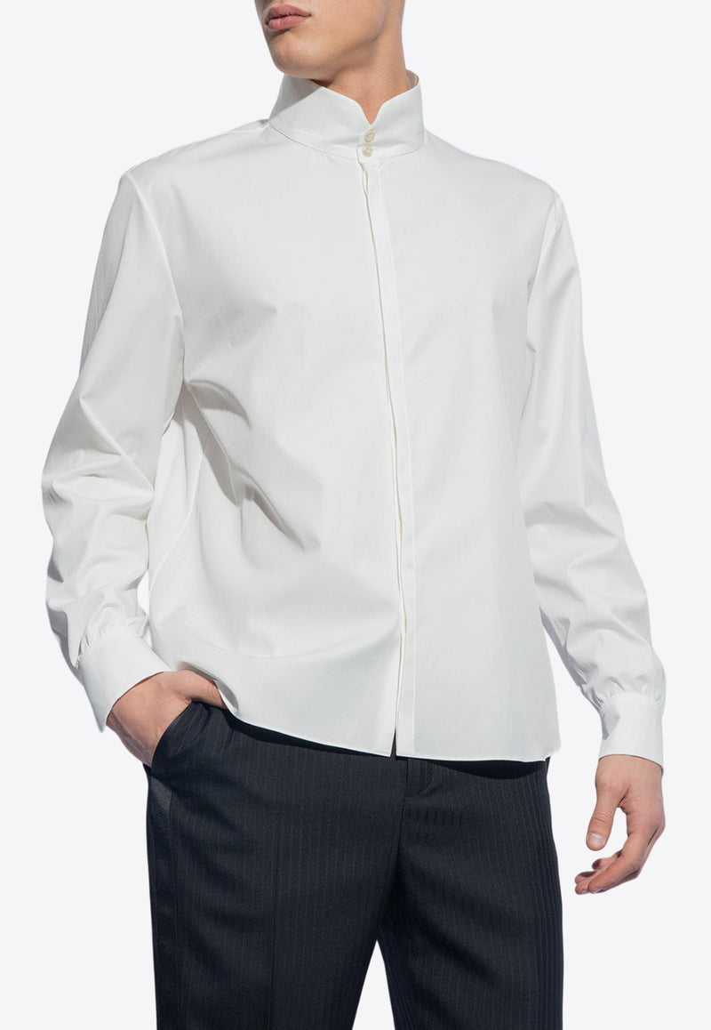 Imperial Collar Long-Sleeved Shirt