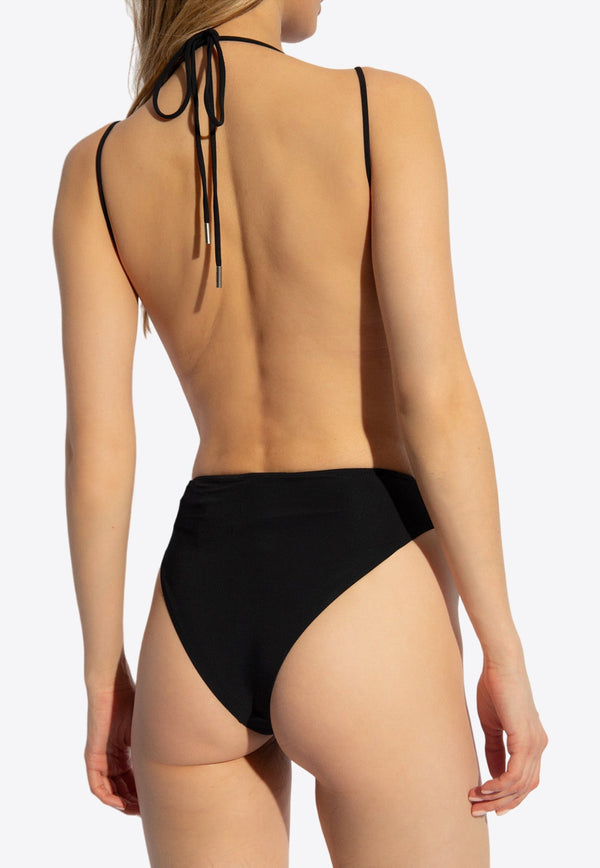 Deep V-neck One-Piece Swimsuit