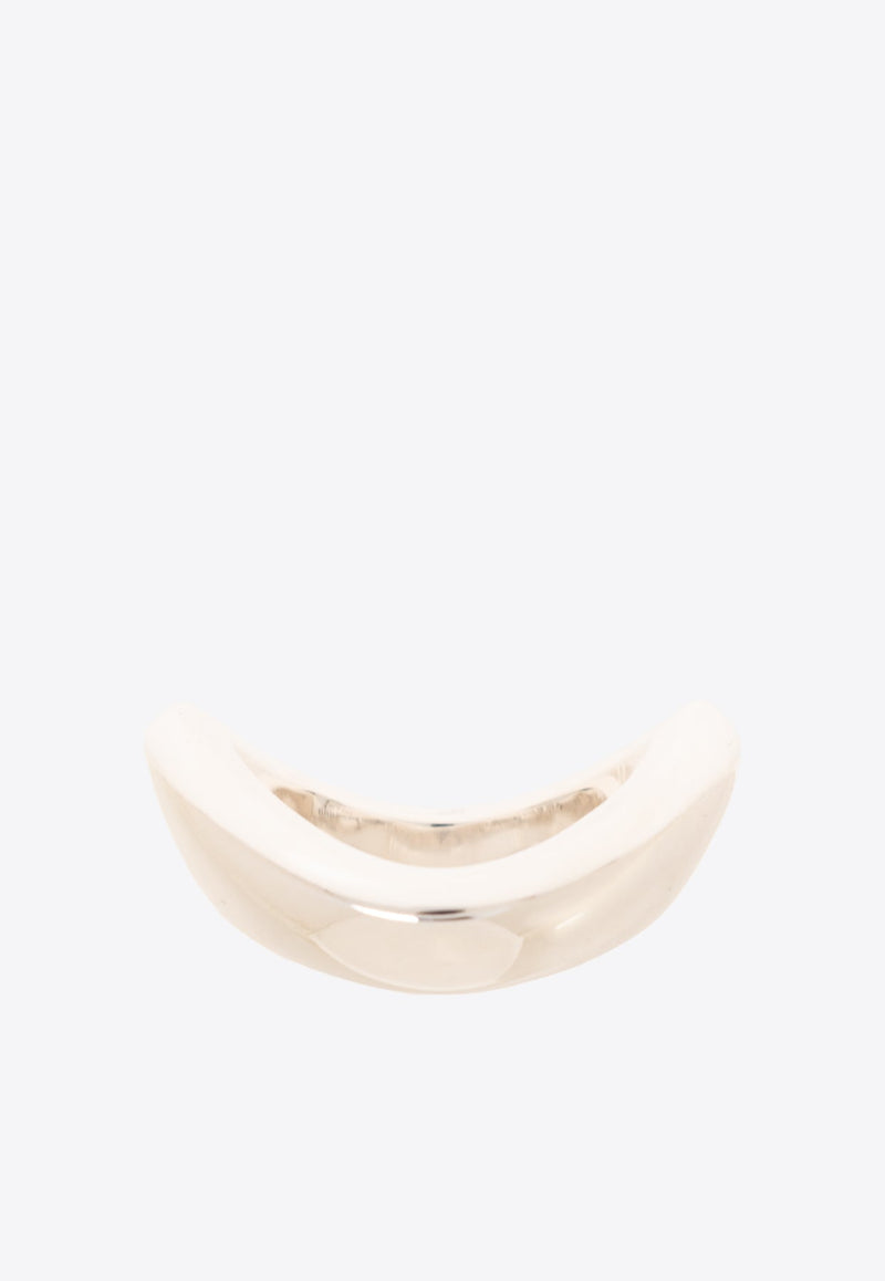 Silver-Plated Curved Ring