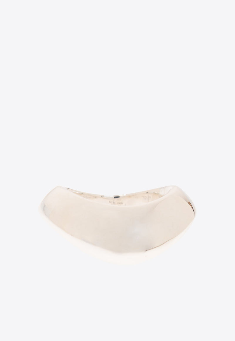 Silver-Plated Curved Ring
