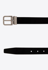 Rolled Buckle Suede Belt