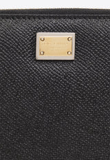 Zip-Around Grained Leather Wallet