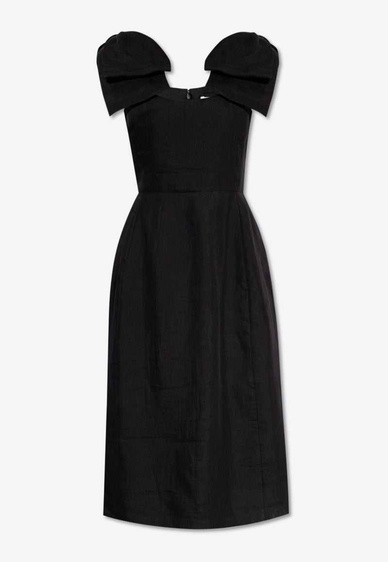 Bow-Straps Midi Dress