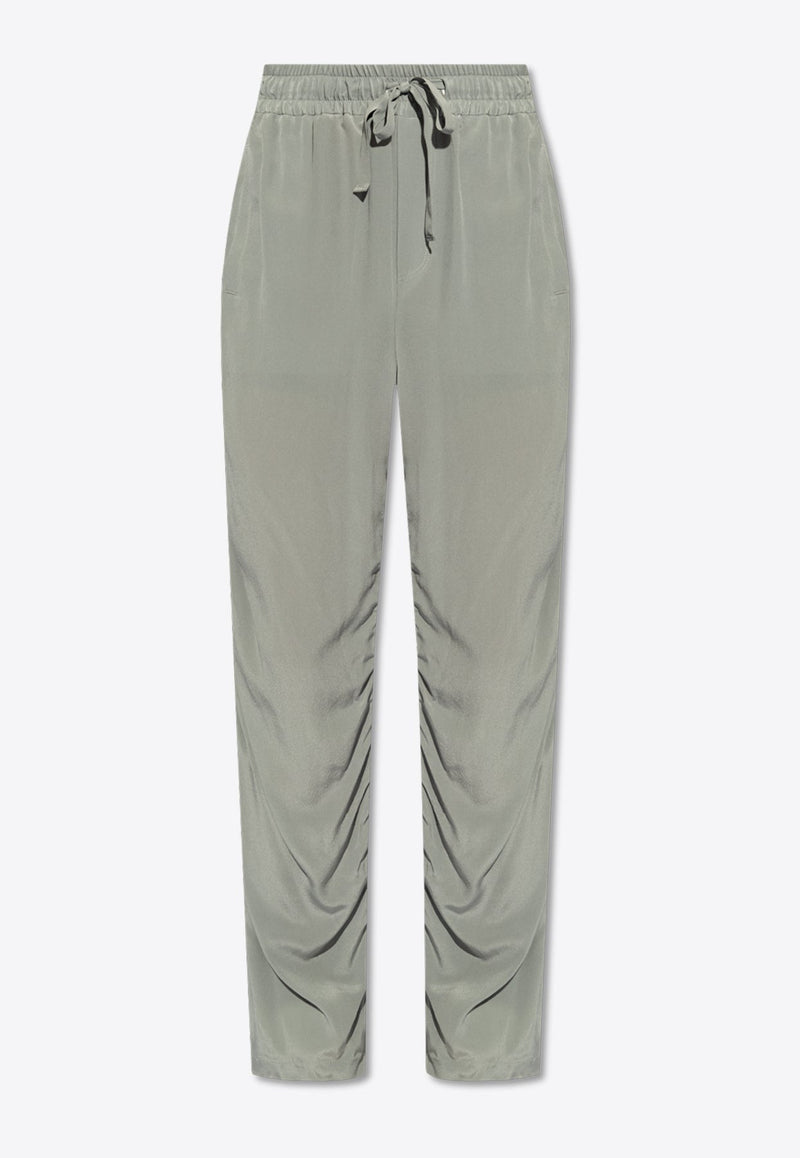 Wide-Leg Silk Track Pants