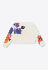 Girls Floral Hooded Sweatshirt