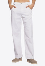 Logo Embroidered Straight-Leg Jeans