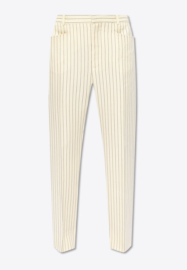 Striped Straight-Leg Pants