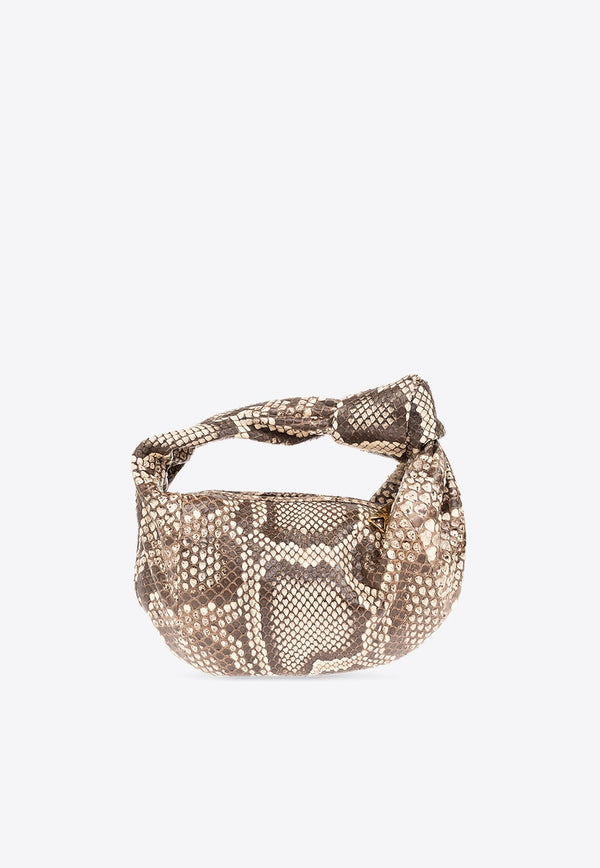 Mini Jodie Top Handle Bag in Python Print Leather